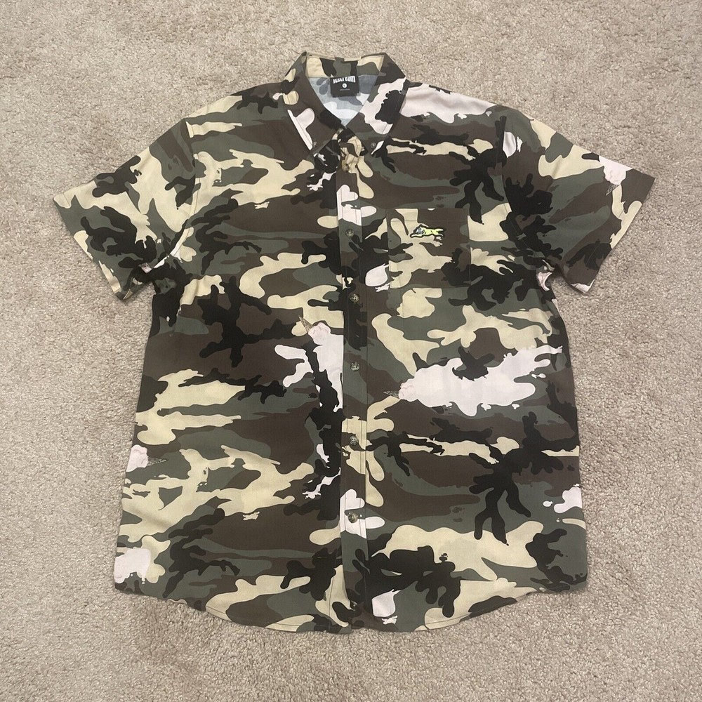 Billionaire Boys Club ICE CREAM Button Up Camo Army Fatigue Mens Size Large